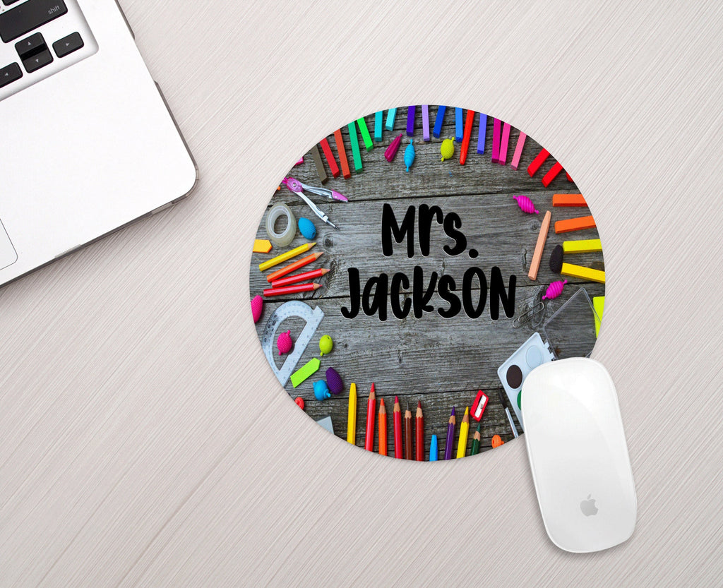 Personalized Art Supplies Mouse Pad Personalized Teacher Mousepad