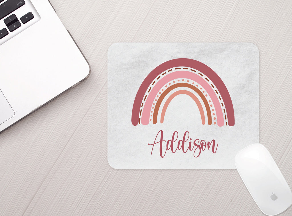 Personalized Mouse Pad Boho Rainbow Personalized Mousepad