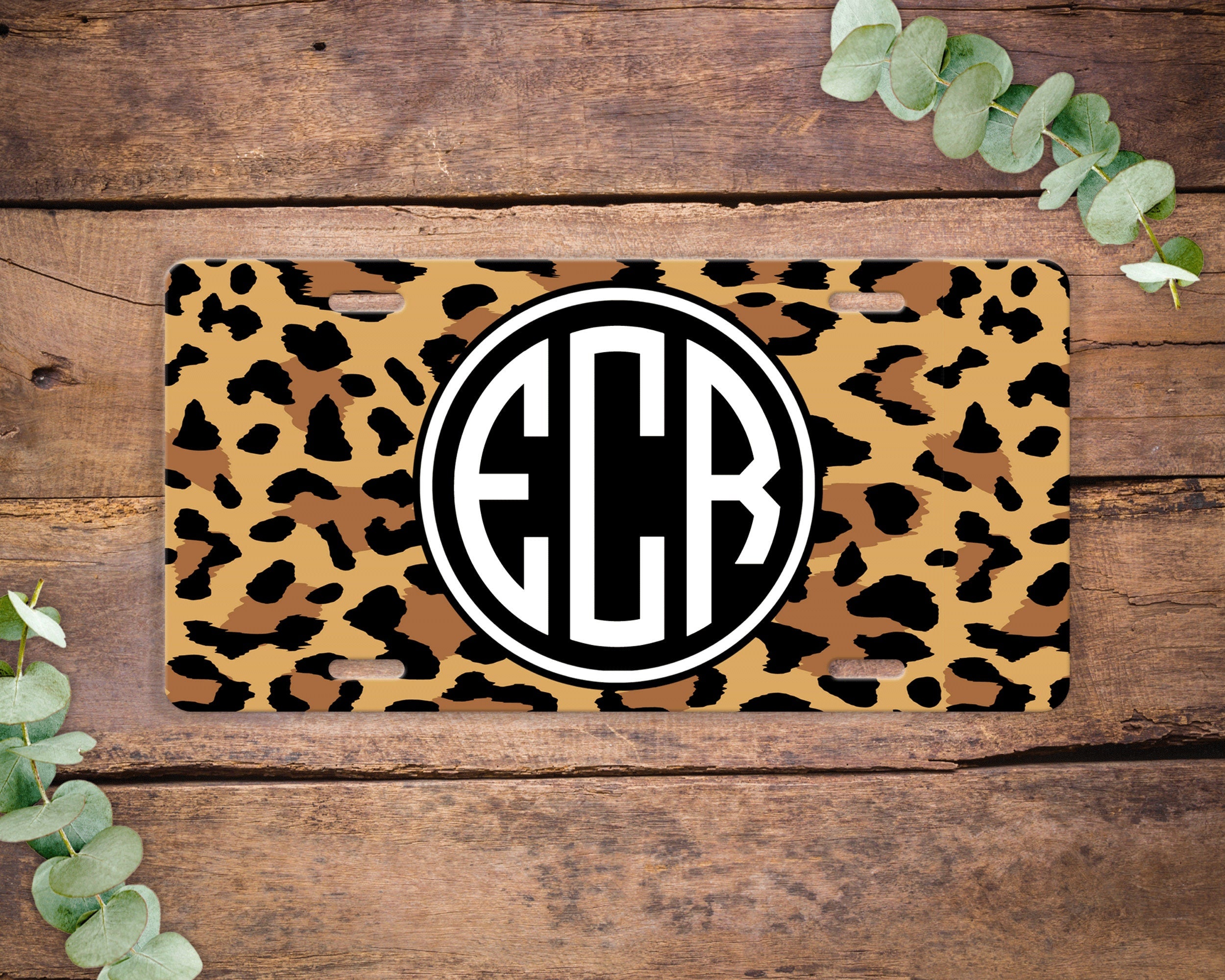 Animal Print License Plate , Monogram Vanity Monogram License Plate