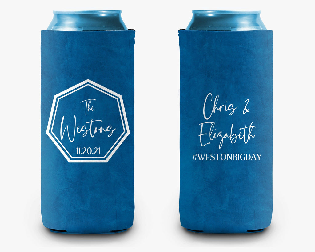 Wedding Custom Can Cooler, Modern Wedding Can Cooler Favors, Personalized Can Cooler Sleeve