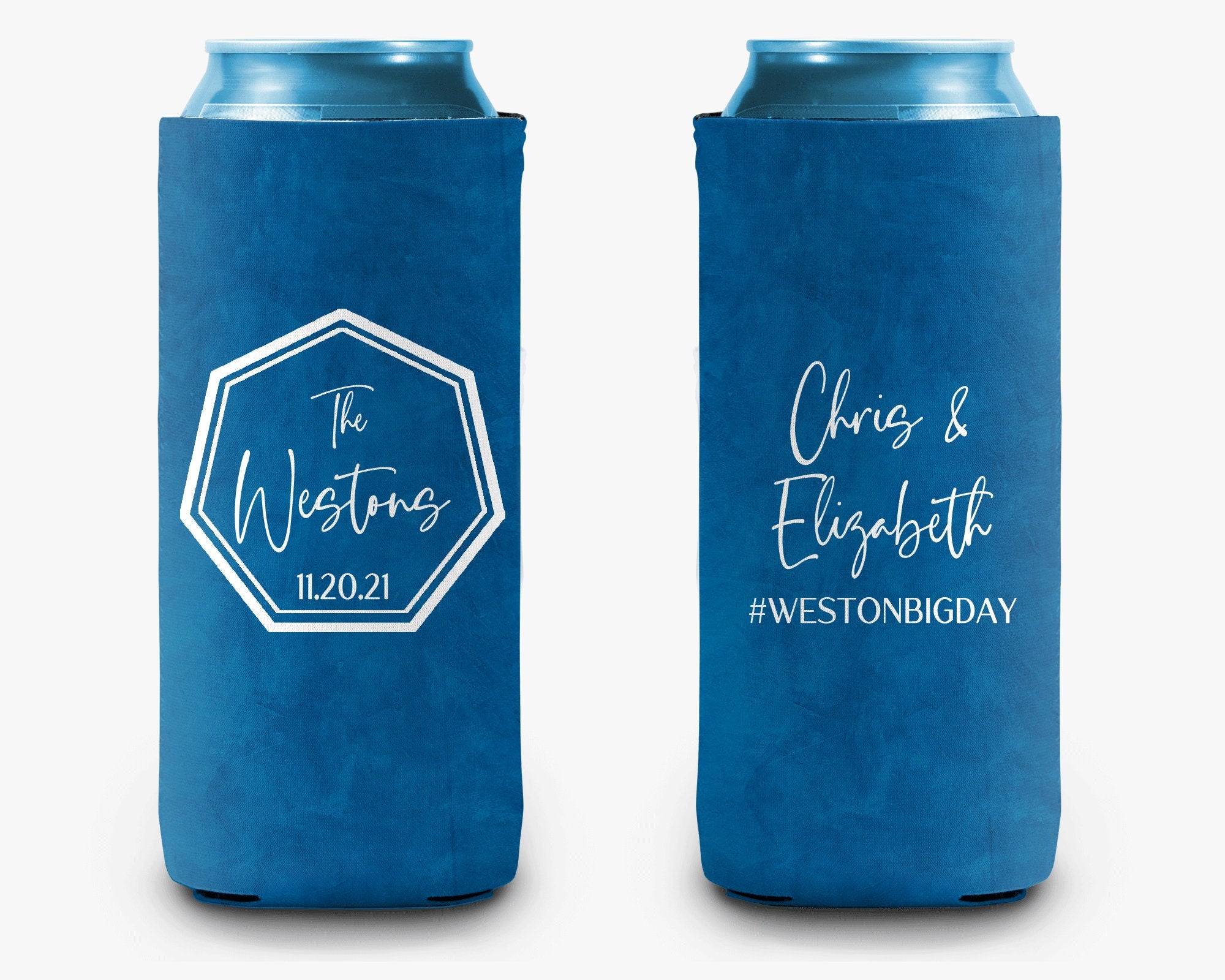 Wedding Custom Can Cooler, Modern Wedding Can Cooler Favors, Personalized Can Cooler Sleeve