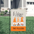 Welcome Fall Gnome Personalized Garden Flag