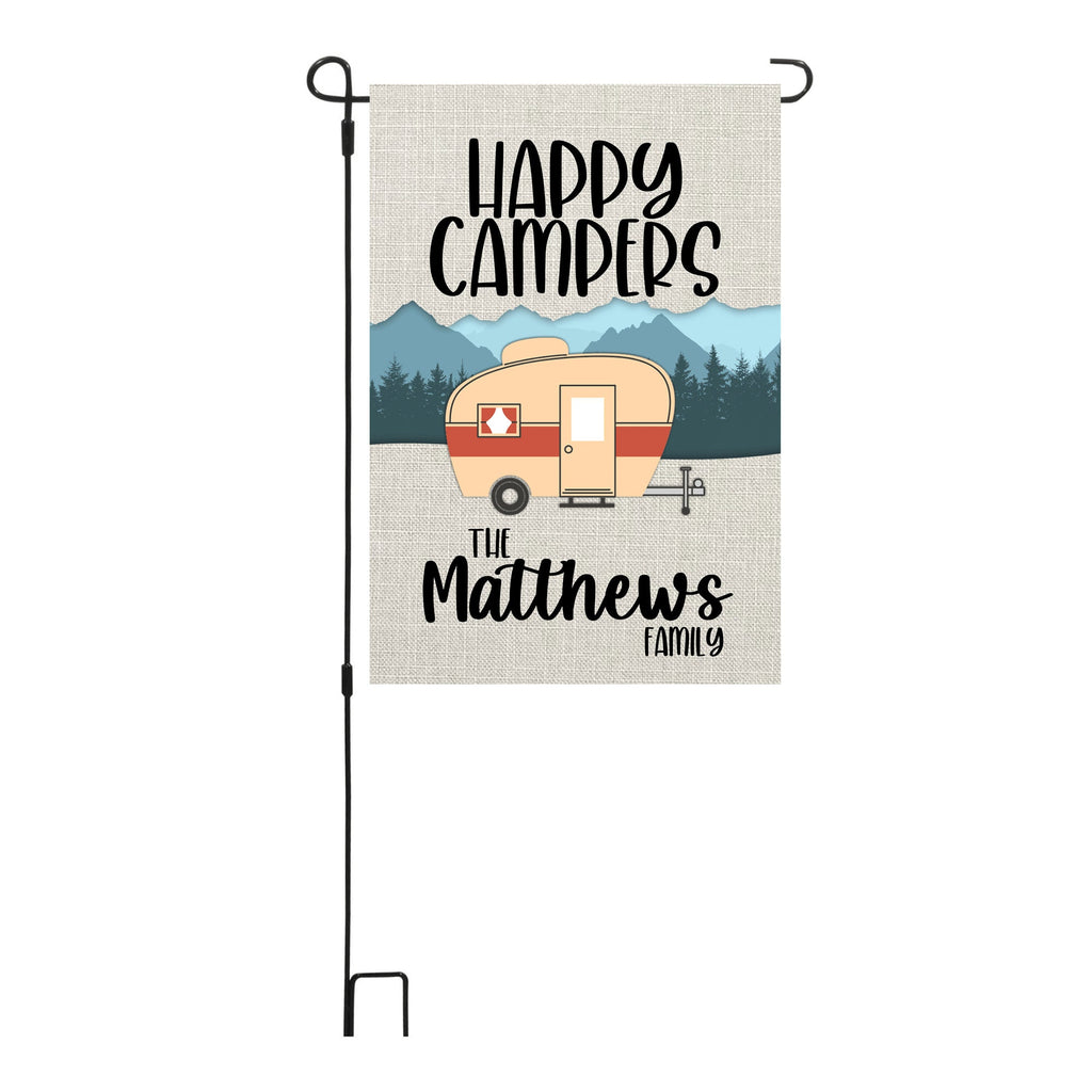 Happy Campers Personalized Custom Garden Flag Camper Flag Garden Flag