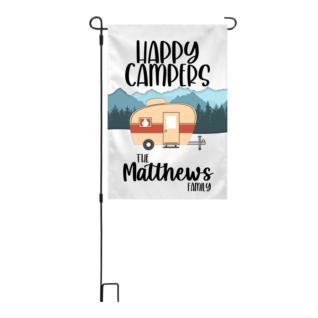 Happy Campers Personalized Custom Garden Flag Camper Flag Garden Flag