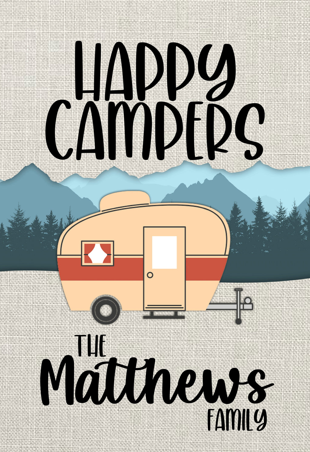 Happy Campers Personalized Custom Garden Flag Camper Flag Garden Flag