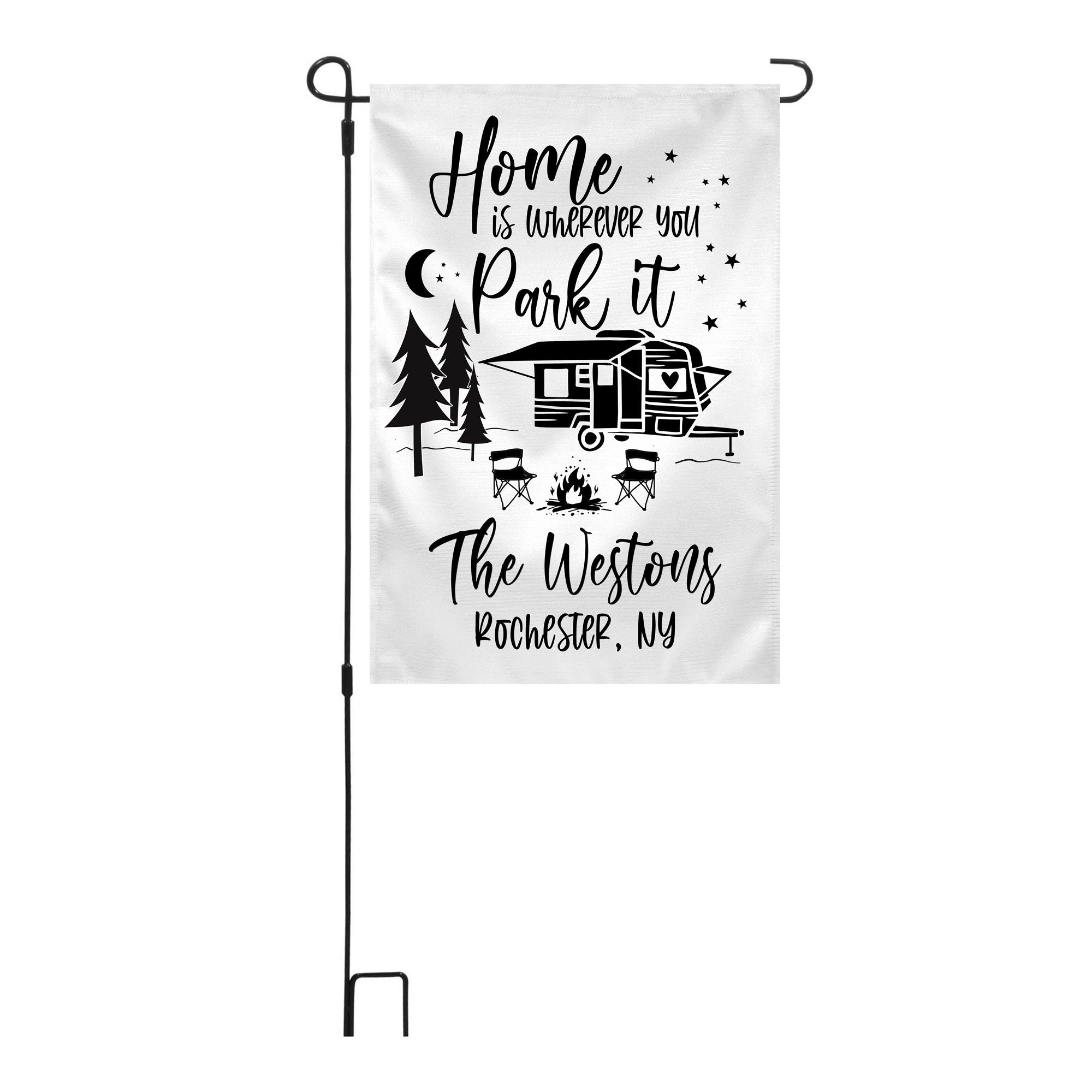 Home is Where you Park it Personalized Custom Garden Flag Camper Flag Garden Flag