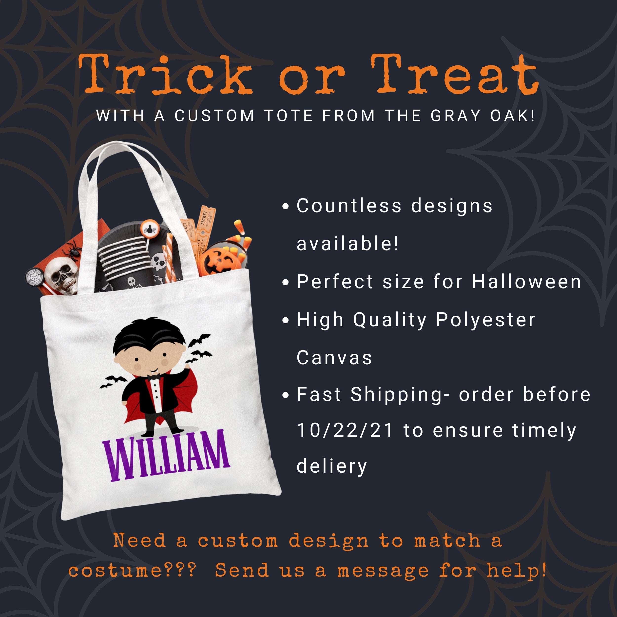 Personalized Halloween Pumpkin Witch Trick or Treat Bag, Personalized Halloween Bag ,Custom Kids Halloween Bag