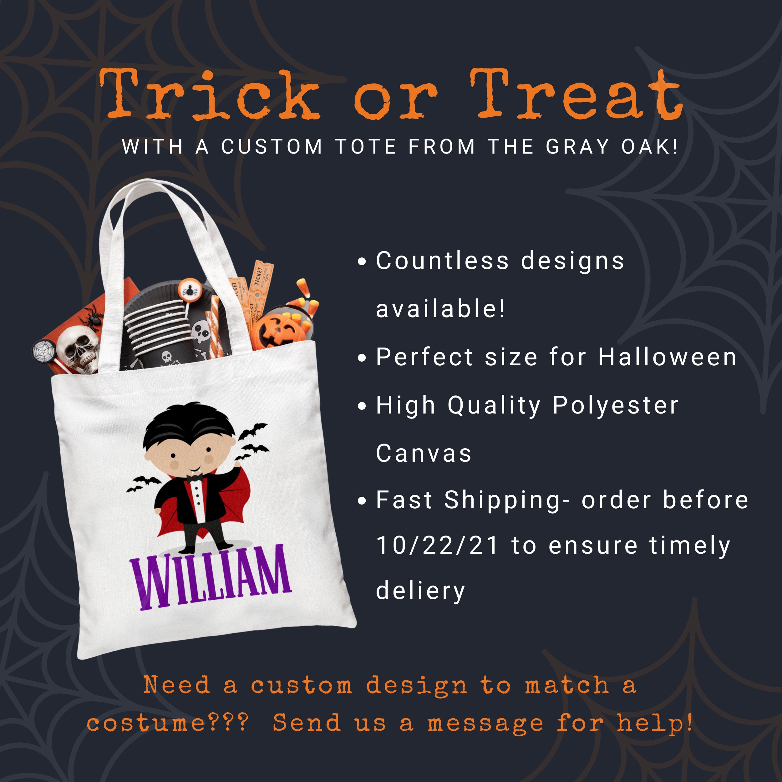 Personalized Halloween Witch Trick or Treat Bag, Personalized Halloween Bag ,Custom Kids Halloween Bag