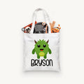 Personalized Green Monster Trick or Treat Bag, Personalized Halloween Bag ,Custom Kids Halloween Bag