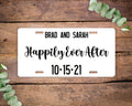 Personalized Wedding License Plate, Happily Ever After Name Wedding Date, Vanity License Plate Personalized
