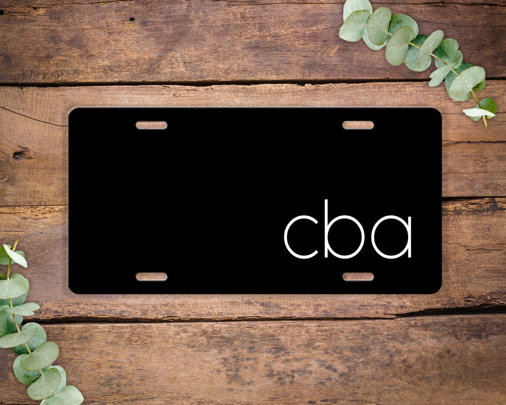 Modern Monogram License Plate, Vanity Monogram License Plate