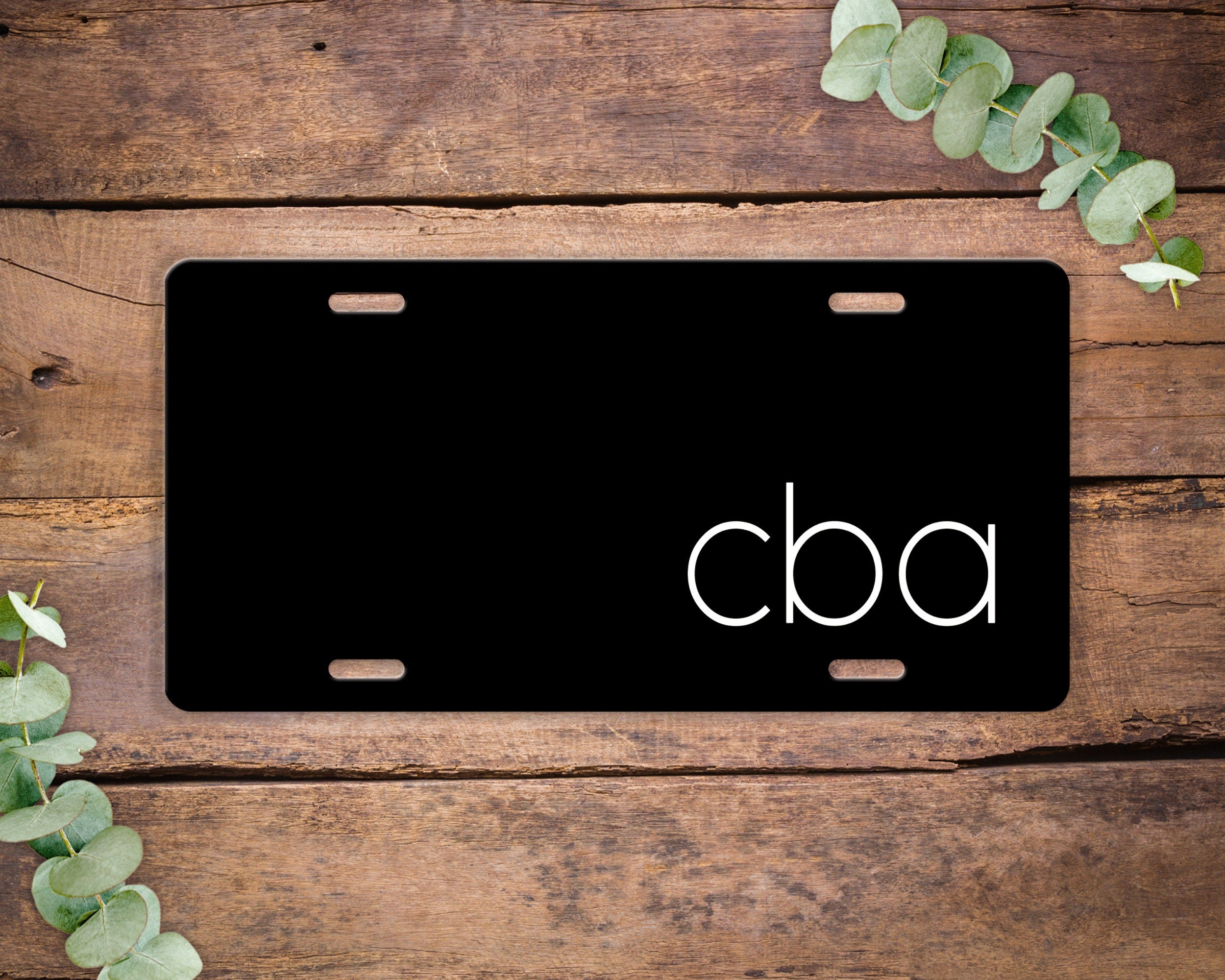 Modern Monogram License Plate, Vanity Monogram License Plate