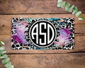 Animal Print Marble License Plate , Monogram Vanity Cheetah License Plate