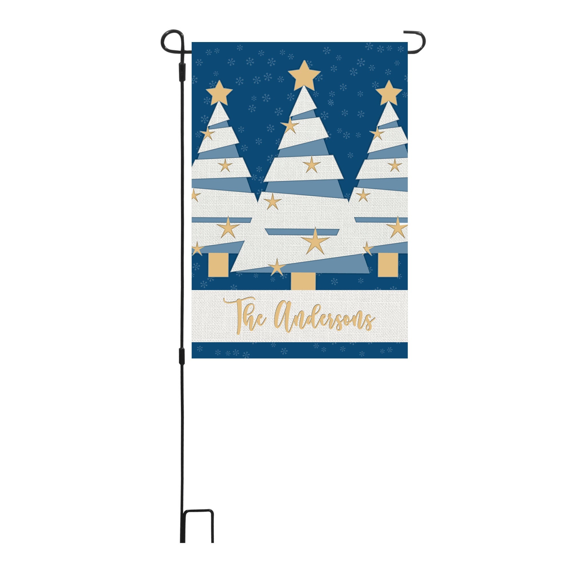Winter Trees Personalized Garden Flag, Custom Holiday Garden Flag, Christmas Garden Flag