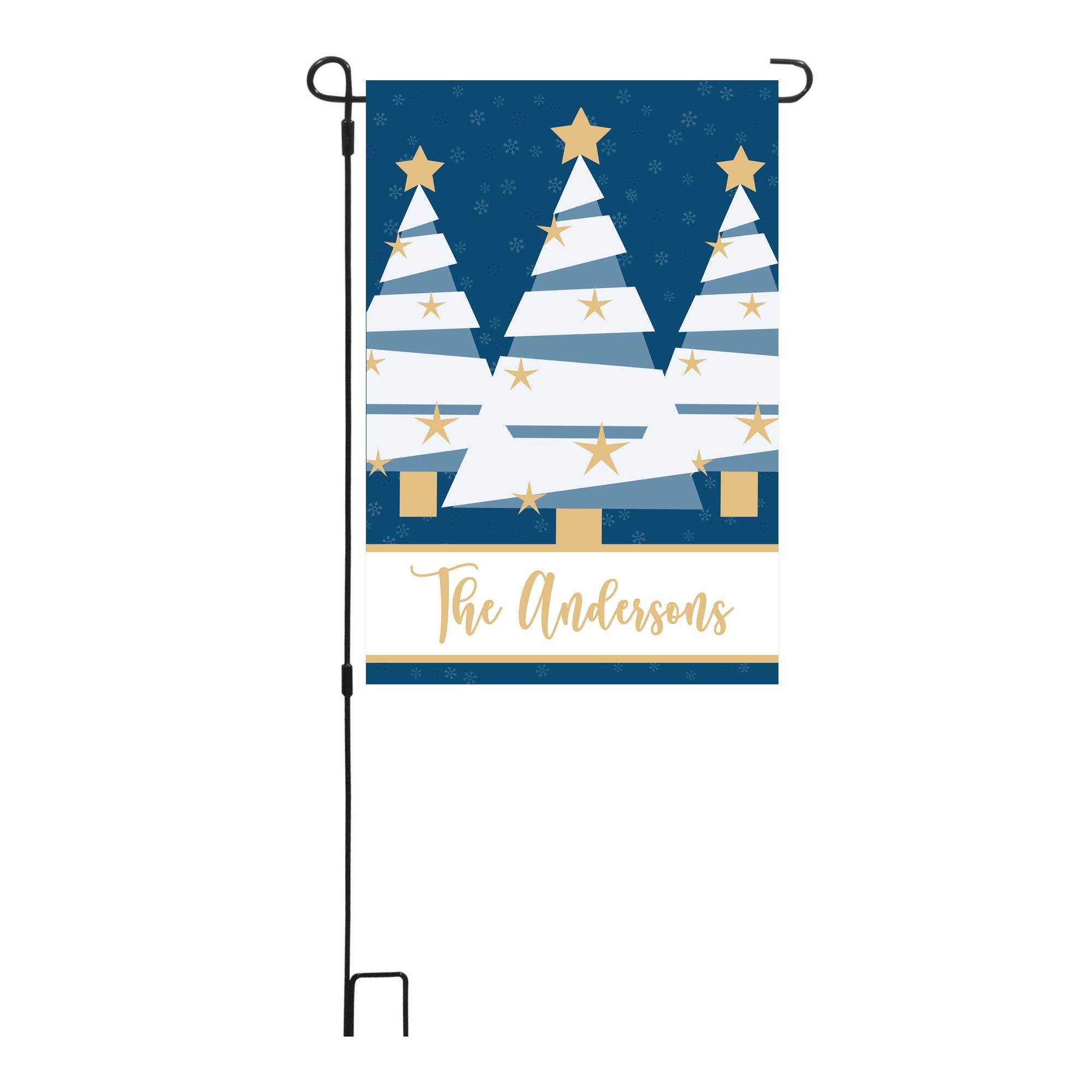 Winter Trees Personalized Garden Flag, Custom Holiday Garden Flag, Christmas Garden Flag