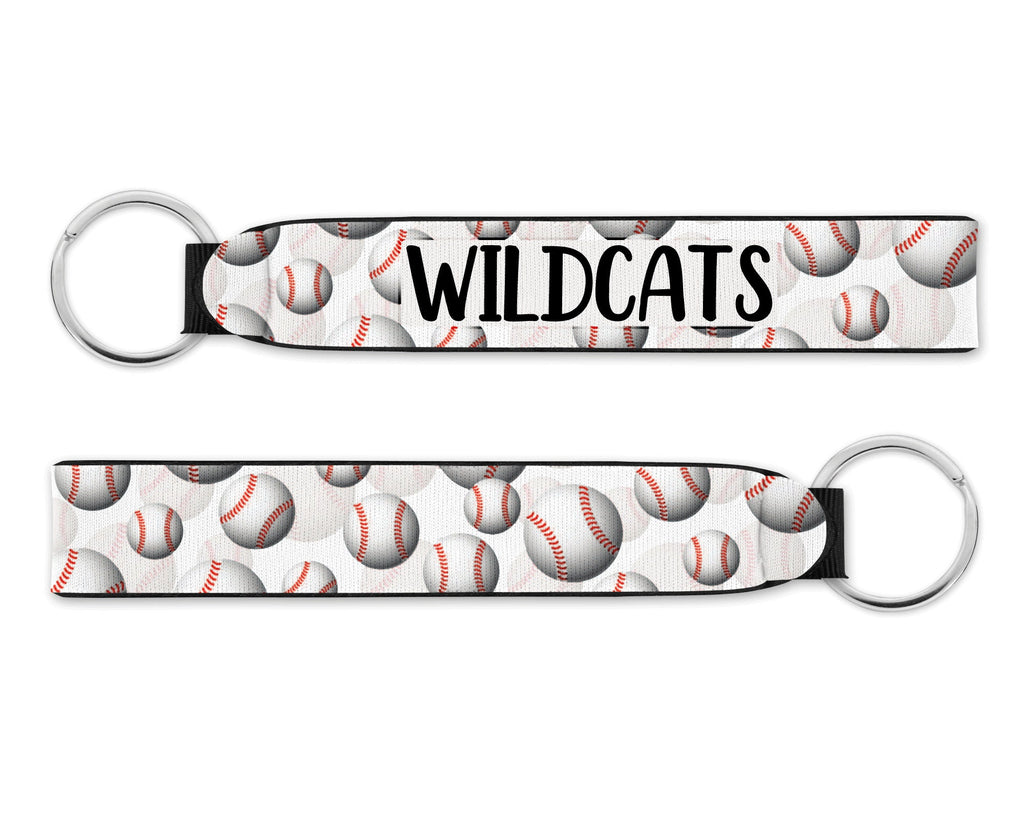 Personalized Wristlet Keychain, Baseball Key Fob, Custom Keychain