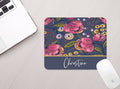Personalized Mouse Pad Purple Boho Floral Personalized Floral Mousepad