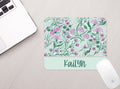 Personalized Mousepad Mint Floral Personalized Floral Mouse pad