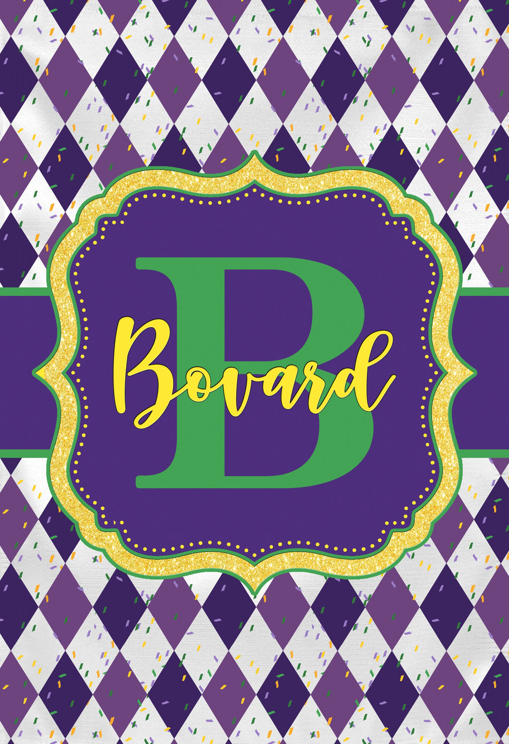 Personalized Welcome Garden Flag, Mardi Gras Garden Flag, Custom Mardi Gras Garden Flag