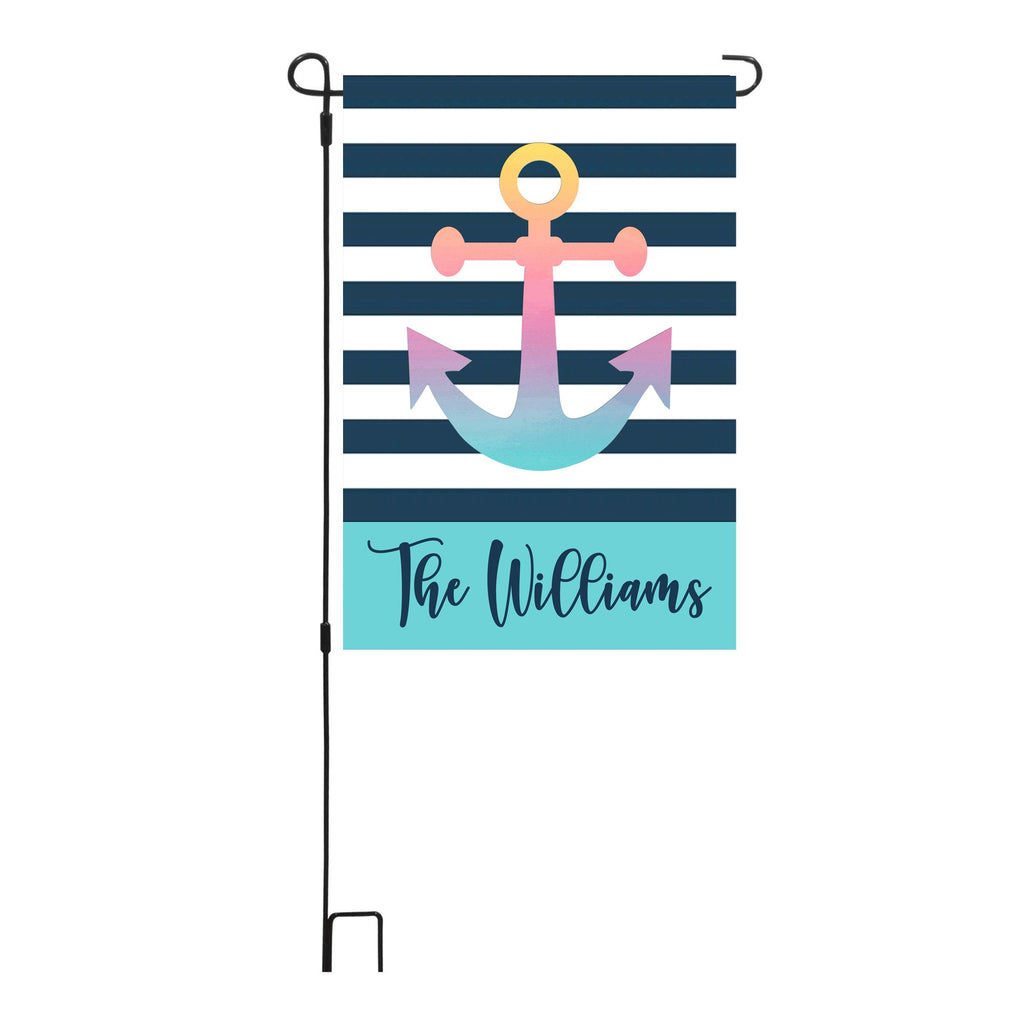 Personalized Welcome Garden Flag, Anchor Garden Flag, Custom Lake House Anchor Garden Flag