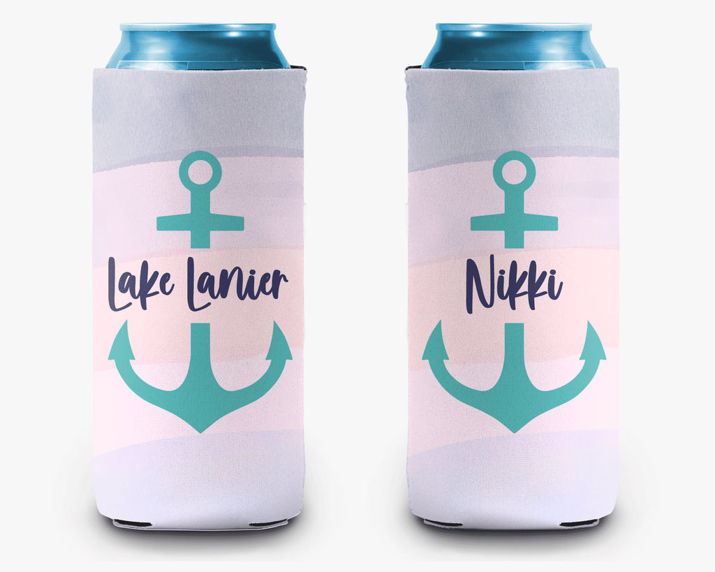 Lake Anchor Custom Can Cooler Ombre Personalized Can Cooler Sleeve