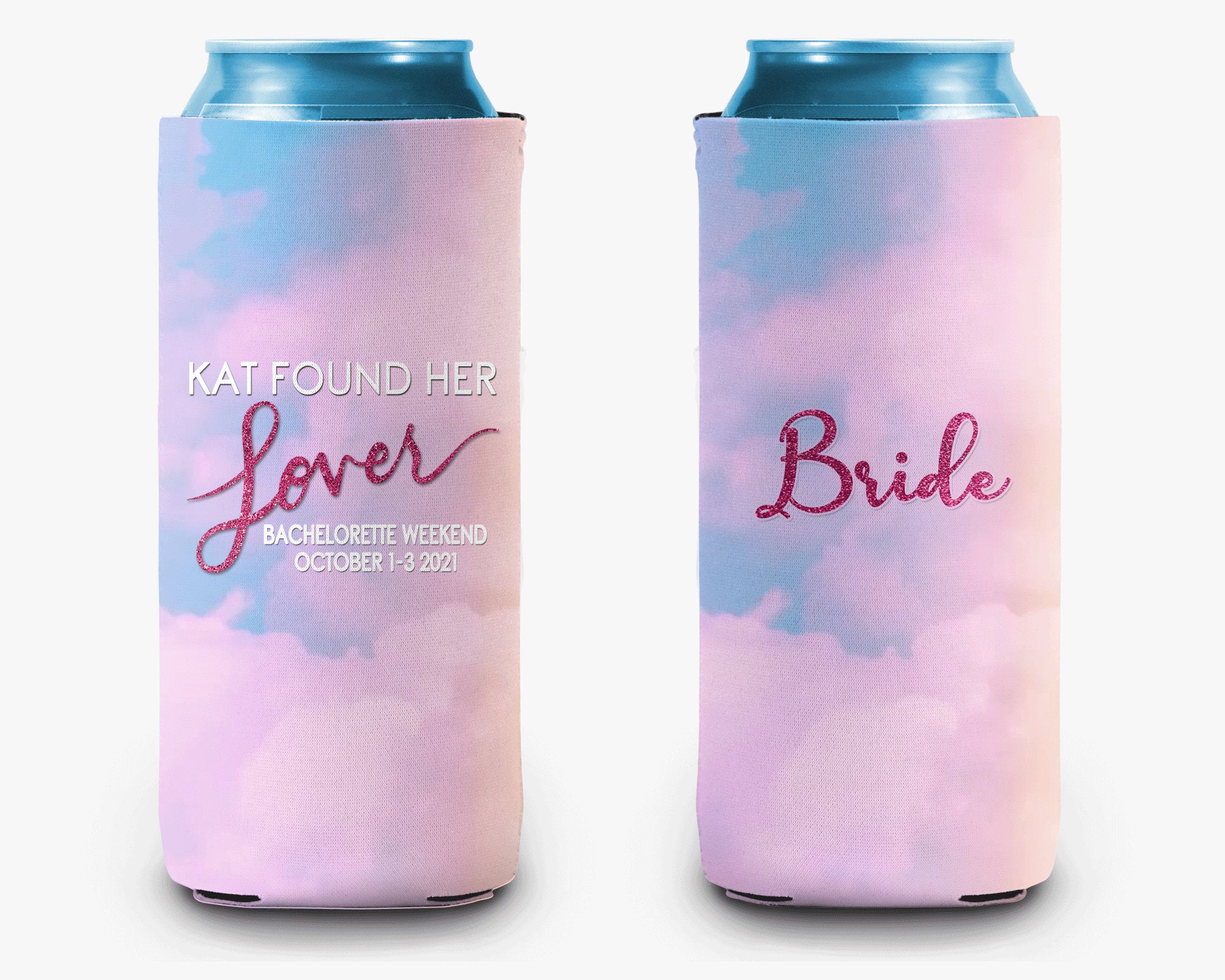 Bachelorette Party Can Cooler Lover Theme Bridal Party Theme Personalized Can Cooler Sleeve