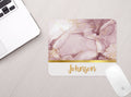Personalized Pink Marble Mousepad Personalized Pink Gold Marble Monogram Mouse pad