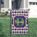 Personalized Welcome Garden Flag, Mardi Gras Garden Flag, Custom Mardi Gras Garden Flag