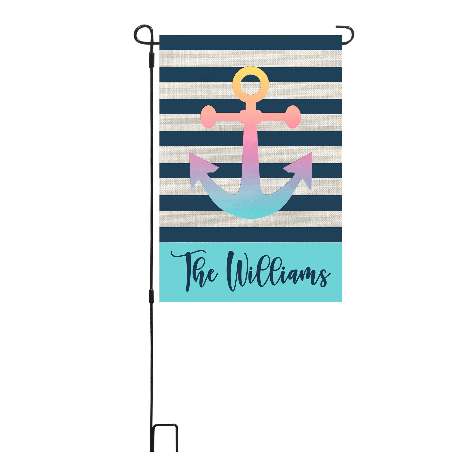 Personalized Welcome Garden Flag, Anchor Garden Flag, Custom Lake House Anchor Garden Flag