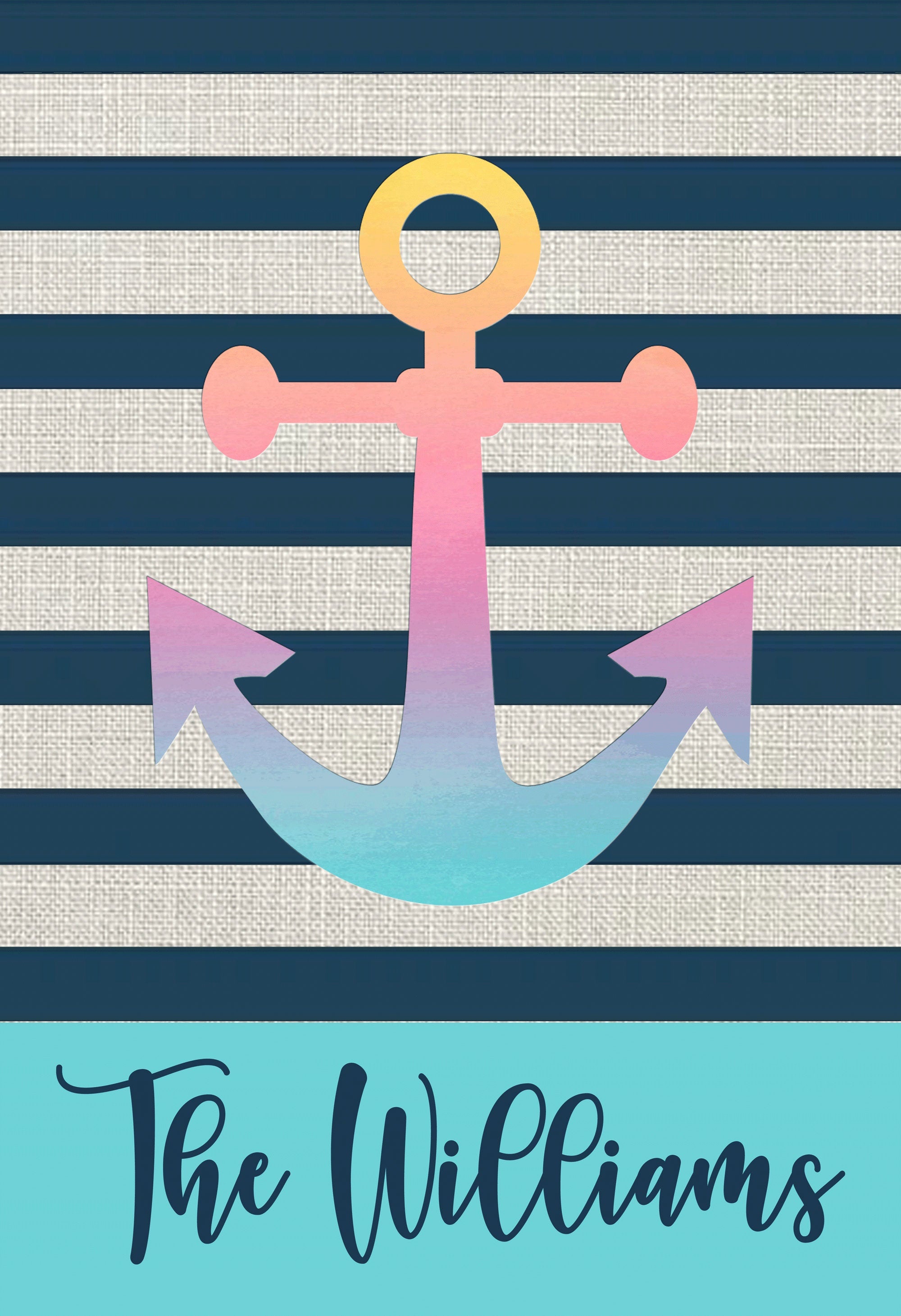 Personalized Welcome Garden Flag, Anchor Garden Flag, Custom Lake House Anchor Garden Flag