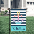 Personalized Welcome Garden Flag, Anchor Garden Flag, Custom Lake House Anchor Garden Flag