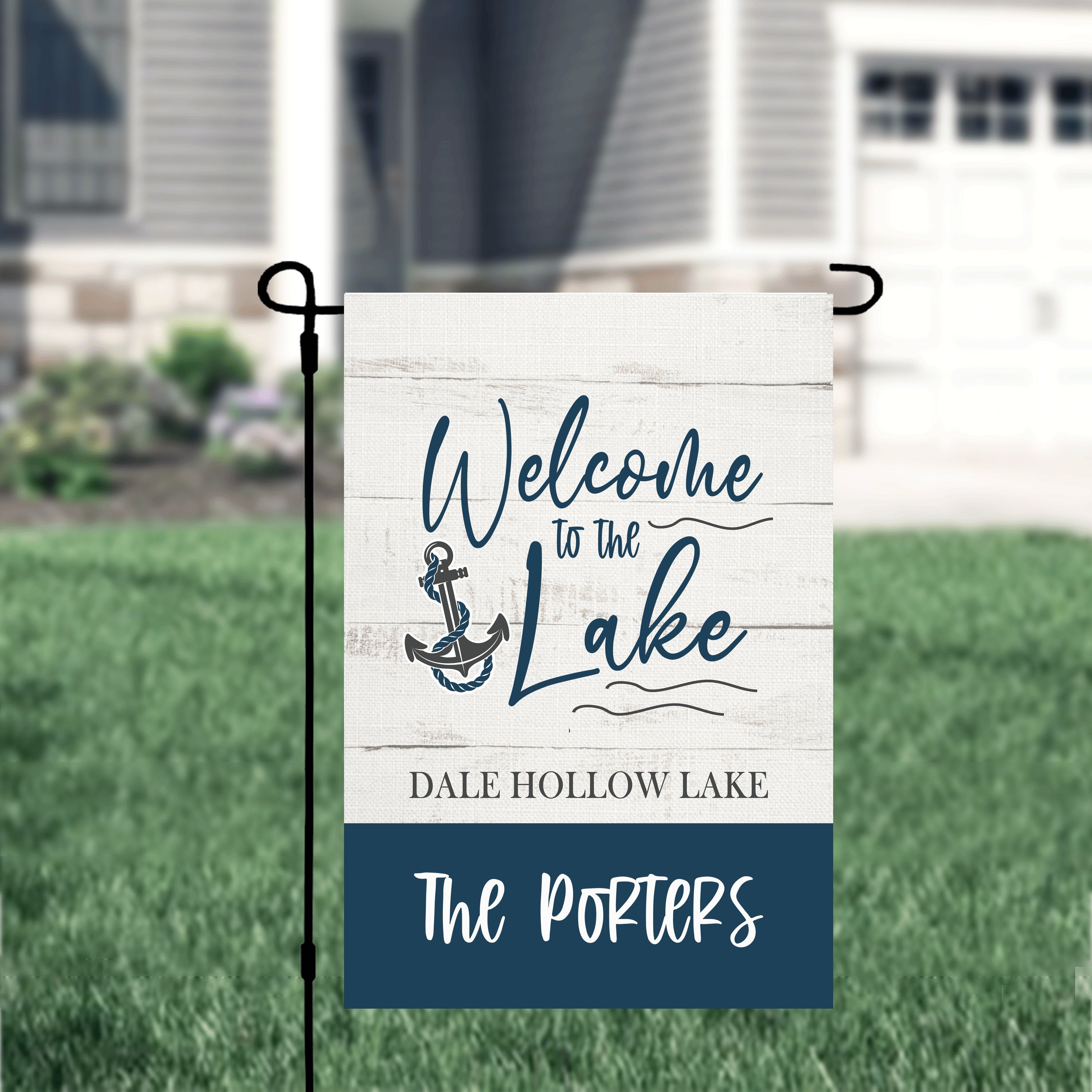 Personalized Welcome Garden Flag, Welcome to the Lake Garden Flag, Custom Lake House Anchor Garden Flag