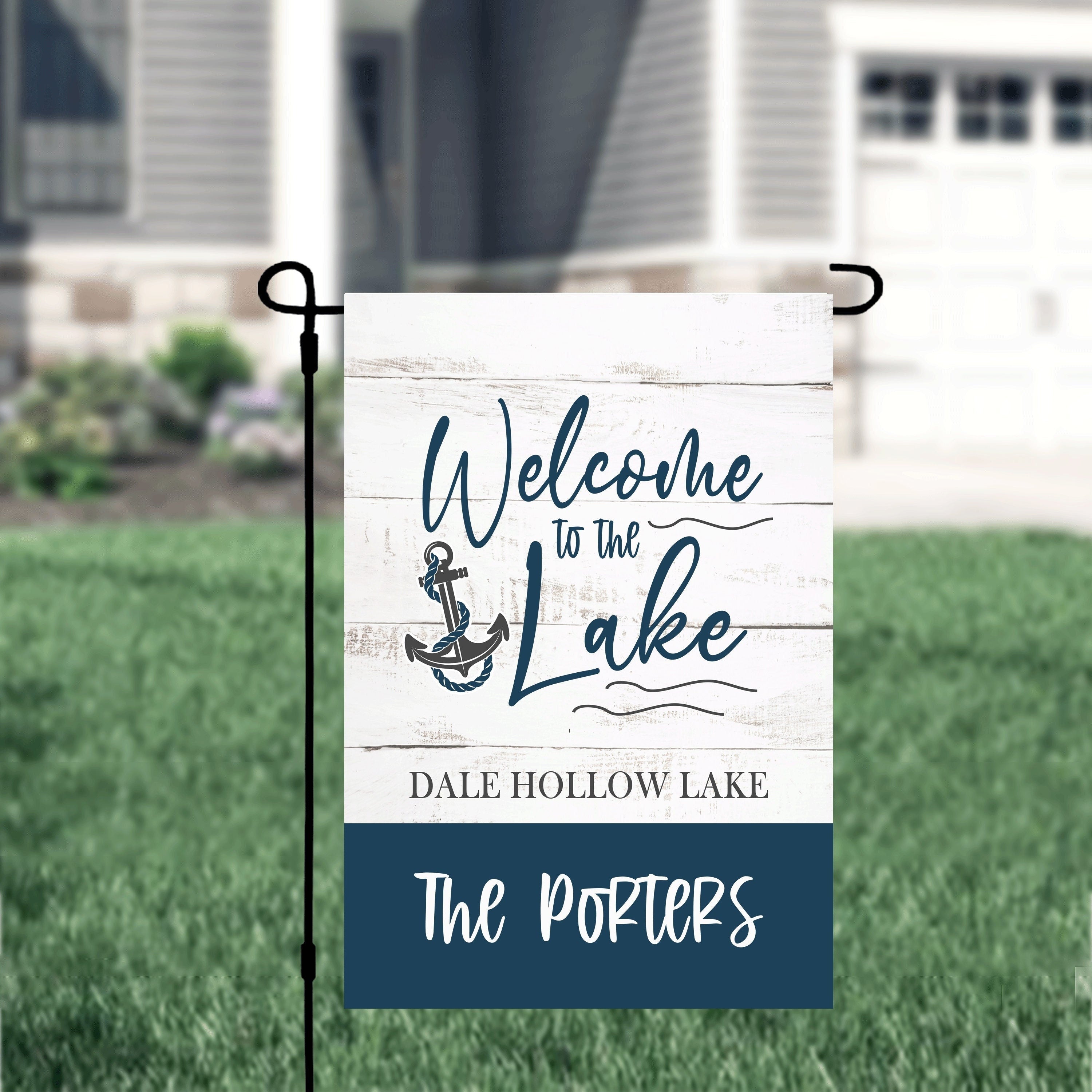 Personalized Welcome Garden Flag, Welcome to the Lake Garden Flag, Custom Lake House Anchor Garden Flag