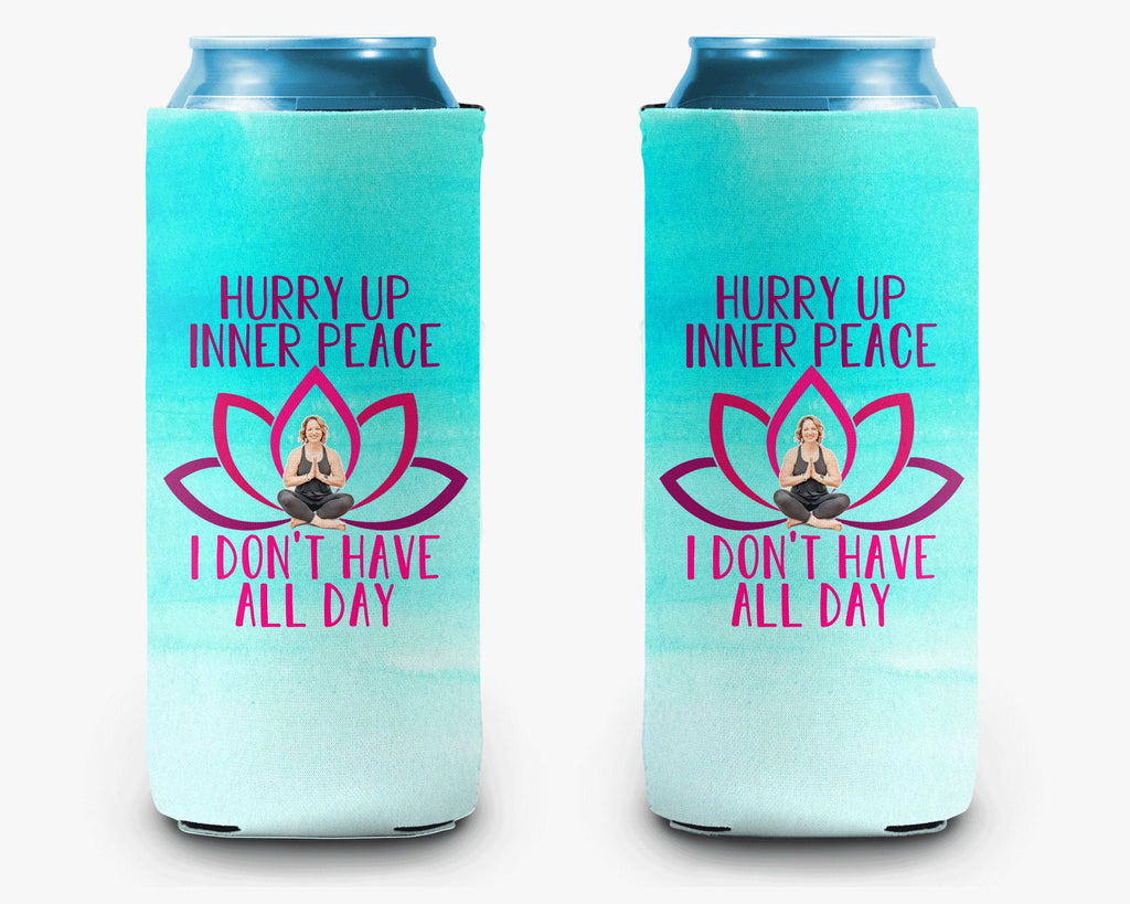 Yoga Inner Peace Namaste Can Cooler Party Huggers Personalized Can Cooler Sleeve