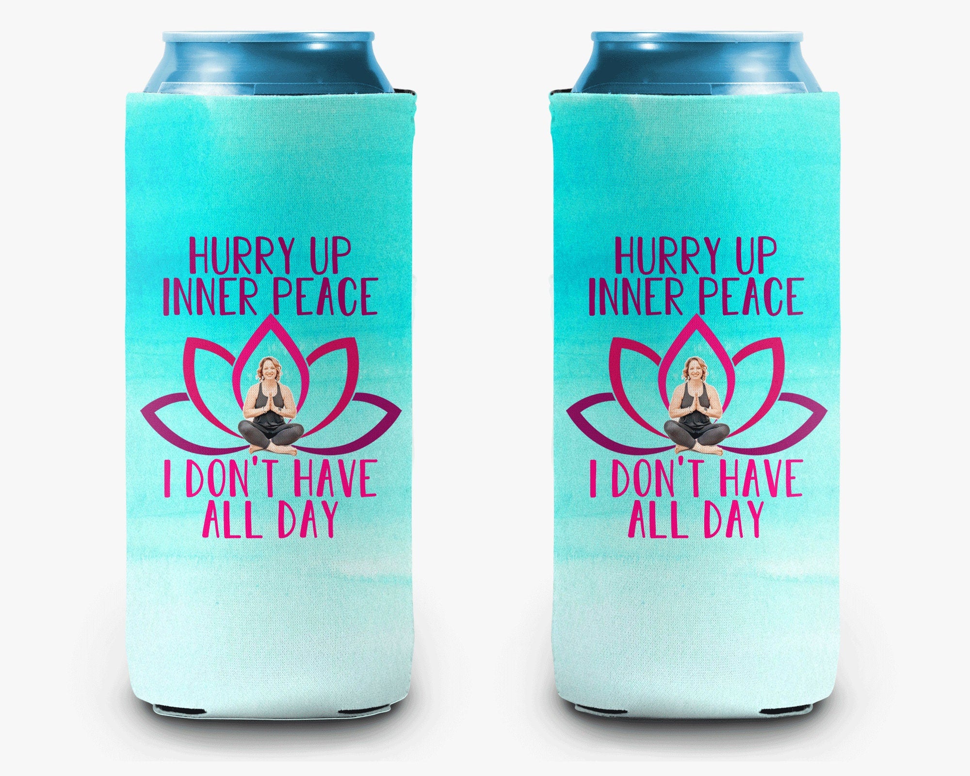 Yoga Inner Peace Namaste Can Cooler Party Huggers Personalized Can Cooler Sleeve