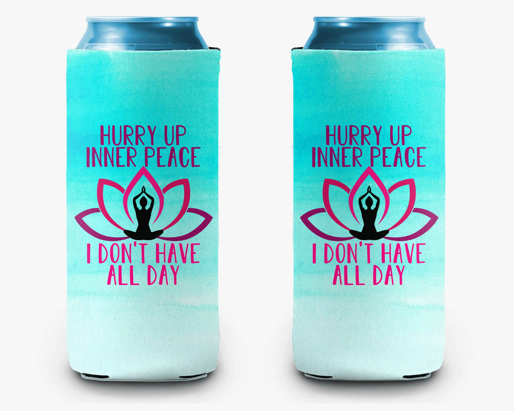 Yoga Inner Peace Namaste Can Cooler Party Huggers Personalized Can Cooler Sleeve