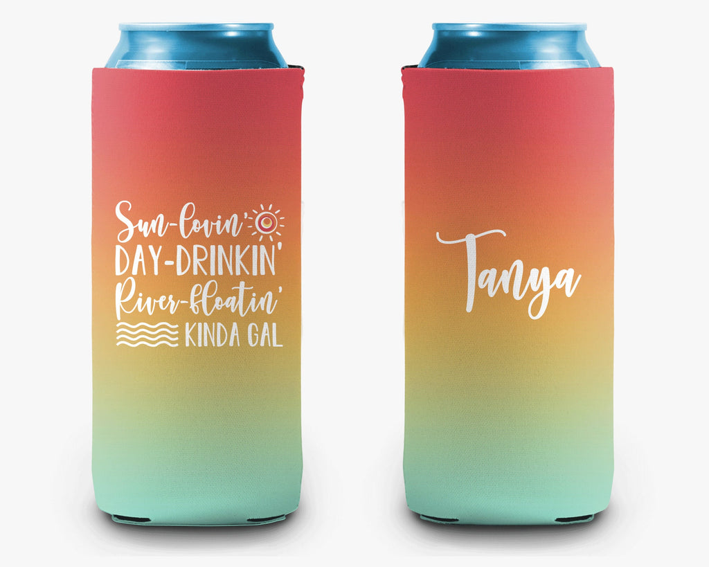 River Life Sunset Can Cooler Ombre Personalized Can Cooler Sleeve