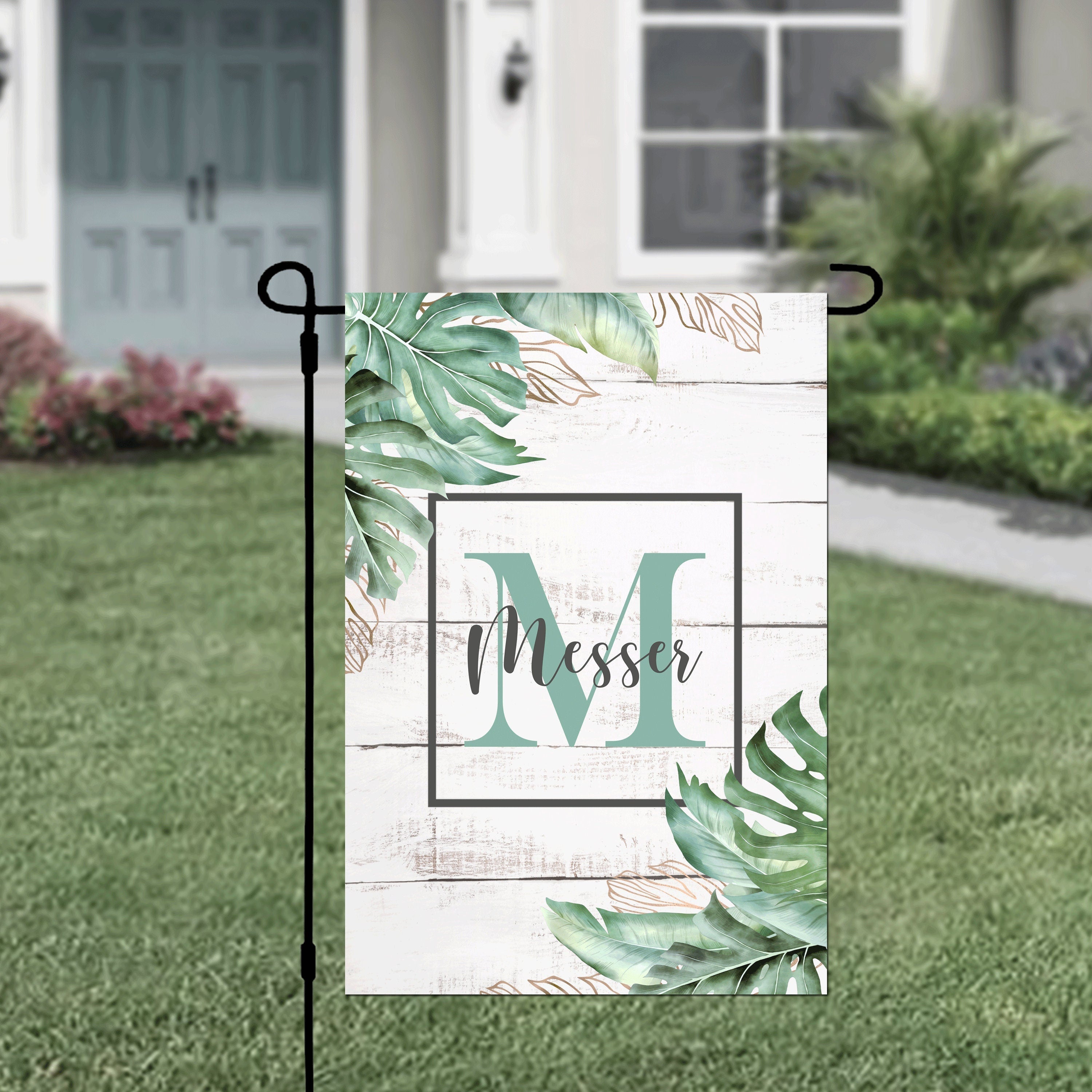 Personalized Welcome Garden Flag, Custom Tropical Beach Garden Flag