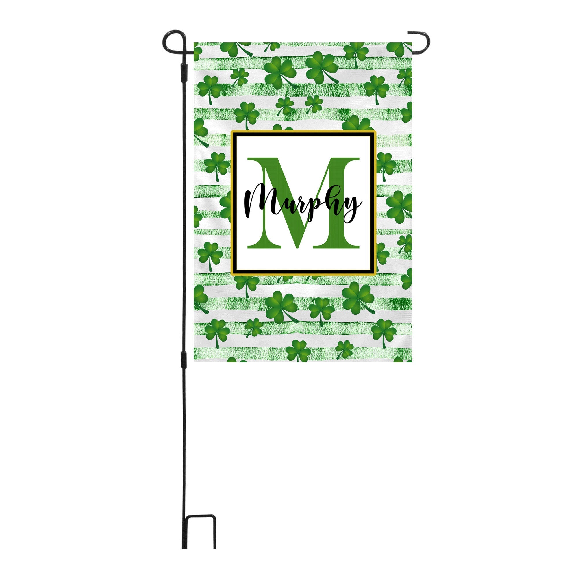 Personalized St. Patrick's Day Garden Flag, Custom Shamrock Garden Flag