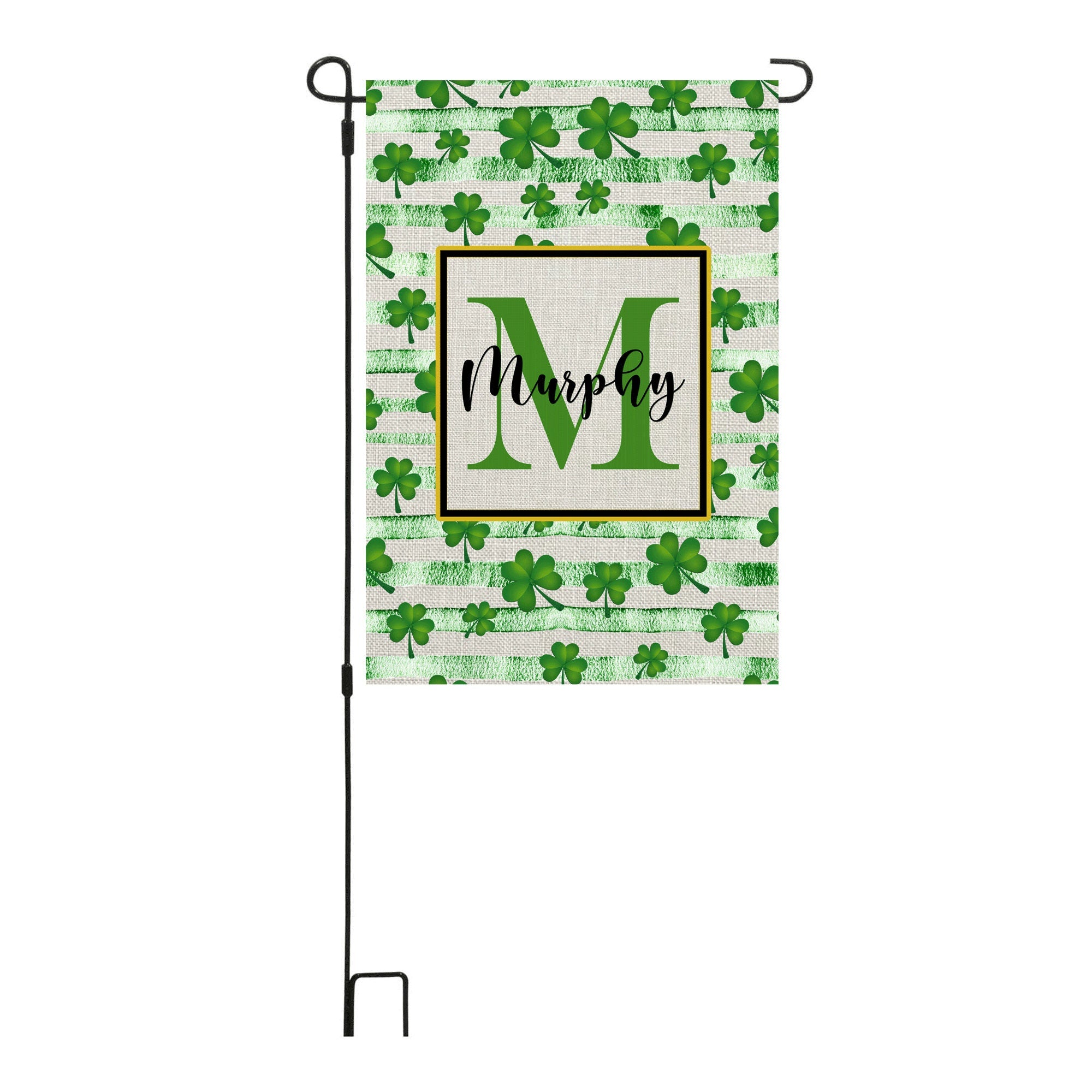 Personalized St. Patrick's Day Garden Flag, Custom Shamrock Garden Flag