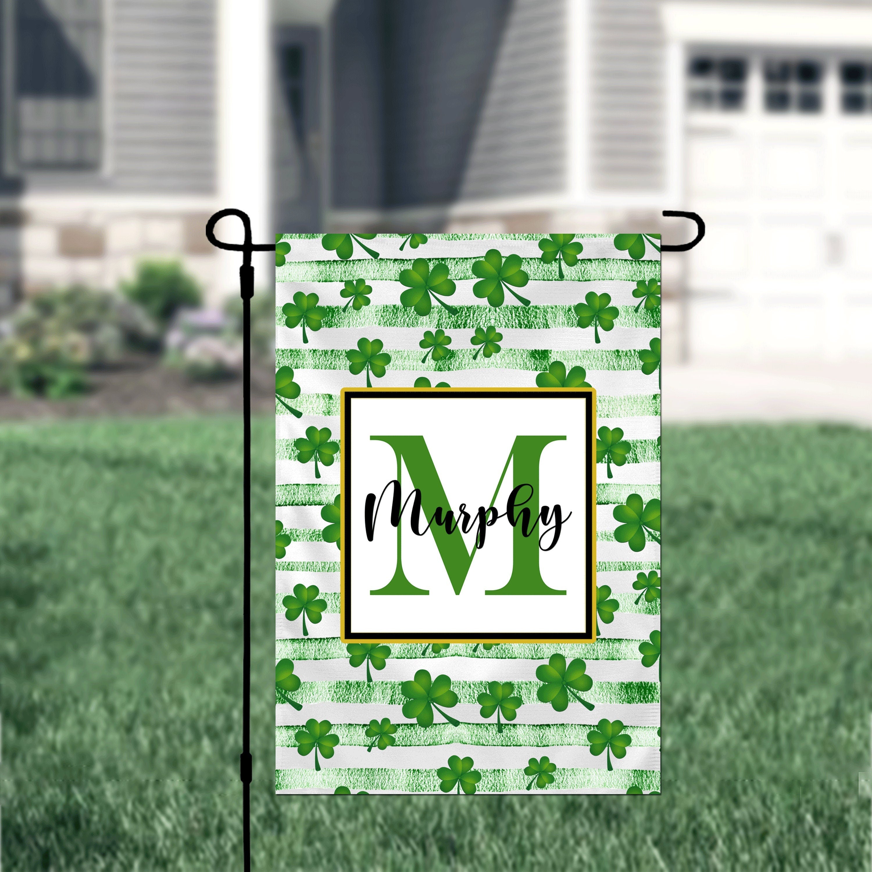 Personalized St. Patrick's Day Garden Flag, Custom Shamrock Garden Flag