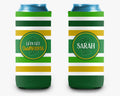 St. Patrick's Day Shamrocked Striped Can Cooler St. Paddy's Day Personalized Can Cooler Sleeve