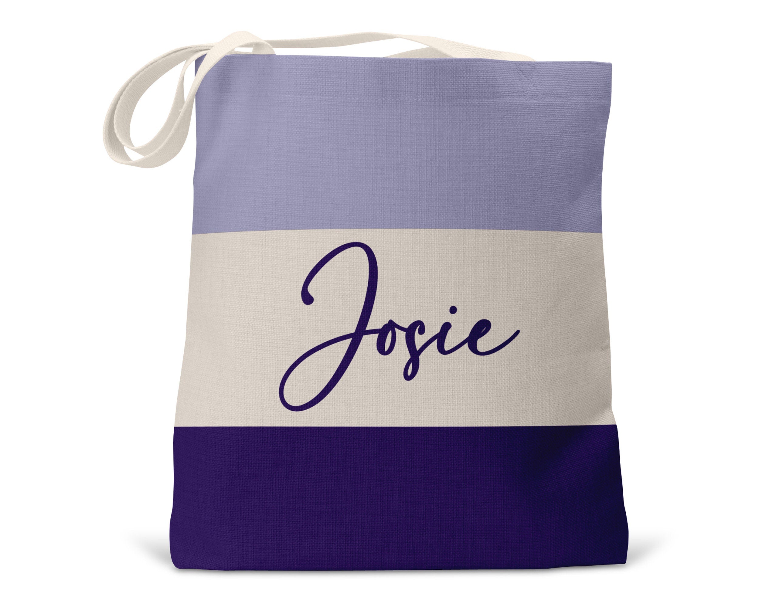 Personalized Striped Tote Bag, Bridesmaid Totes Gift, Name Canvas Tote, Girls Weekend Tote
