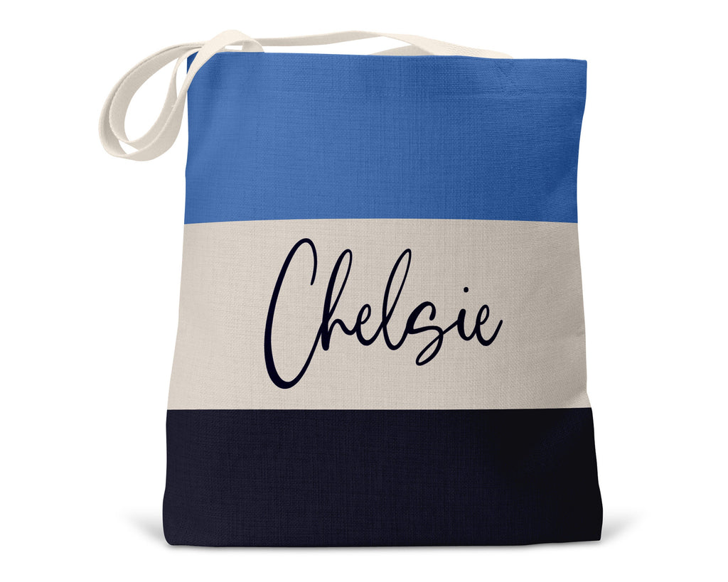Personalized Striped Tote Bag, Bridesmaid Totes Gift, Name Canvas Tote, Girls Weekend Tote