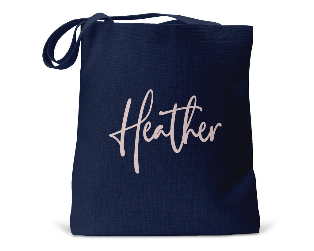 Personalized Solid Tote Bag, Bridesmaid Totes Gift, Name Canvas Tote, Girls Weekend Tote