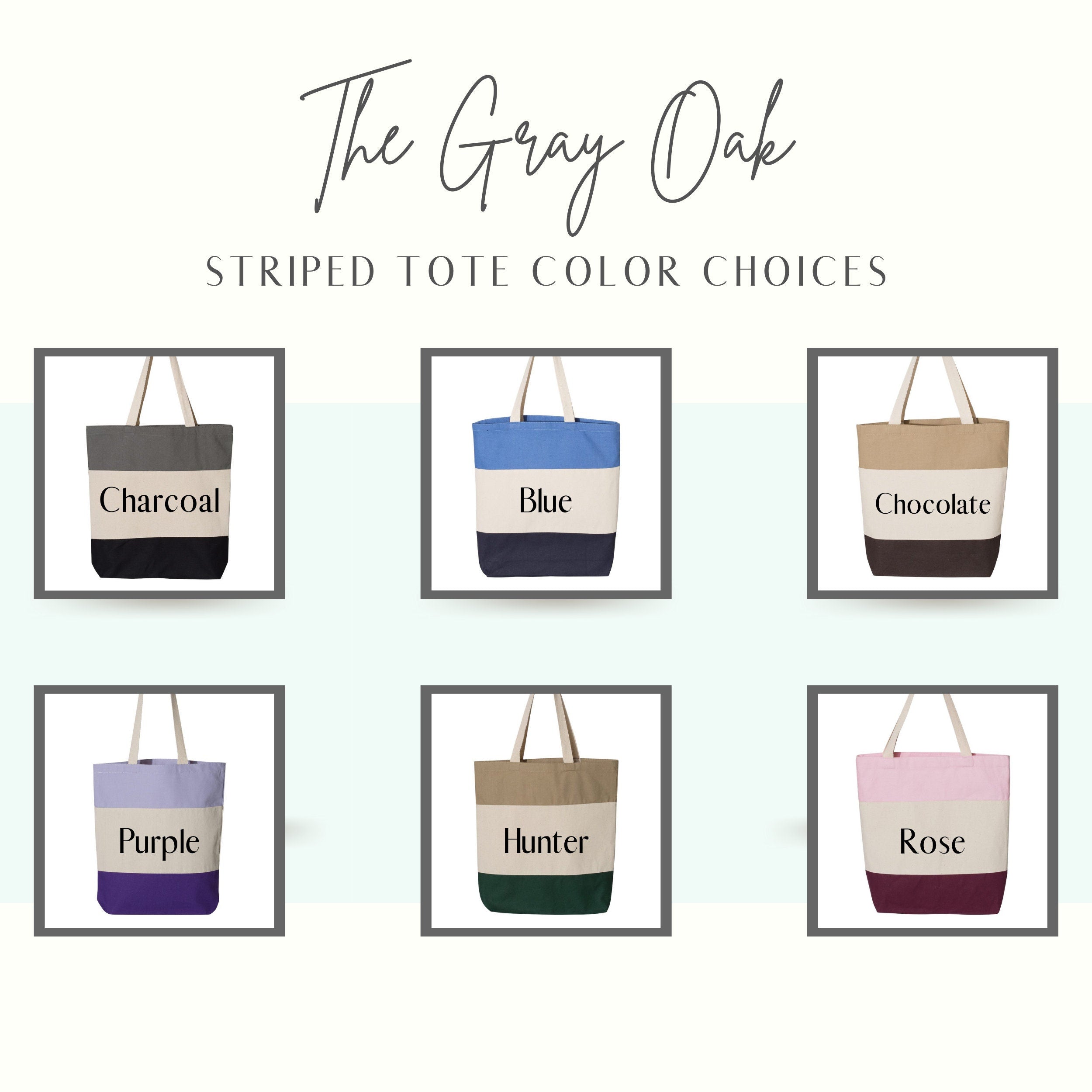 Personalized Striped Tote Bag, Bridesmaid Totes Gift, Name Canvas Tote, Girls Weekend Tote