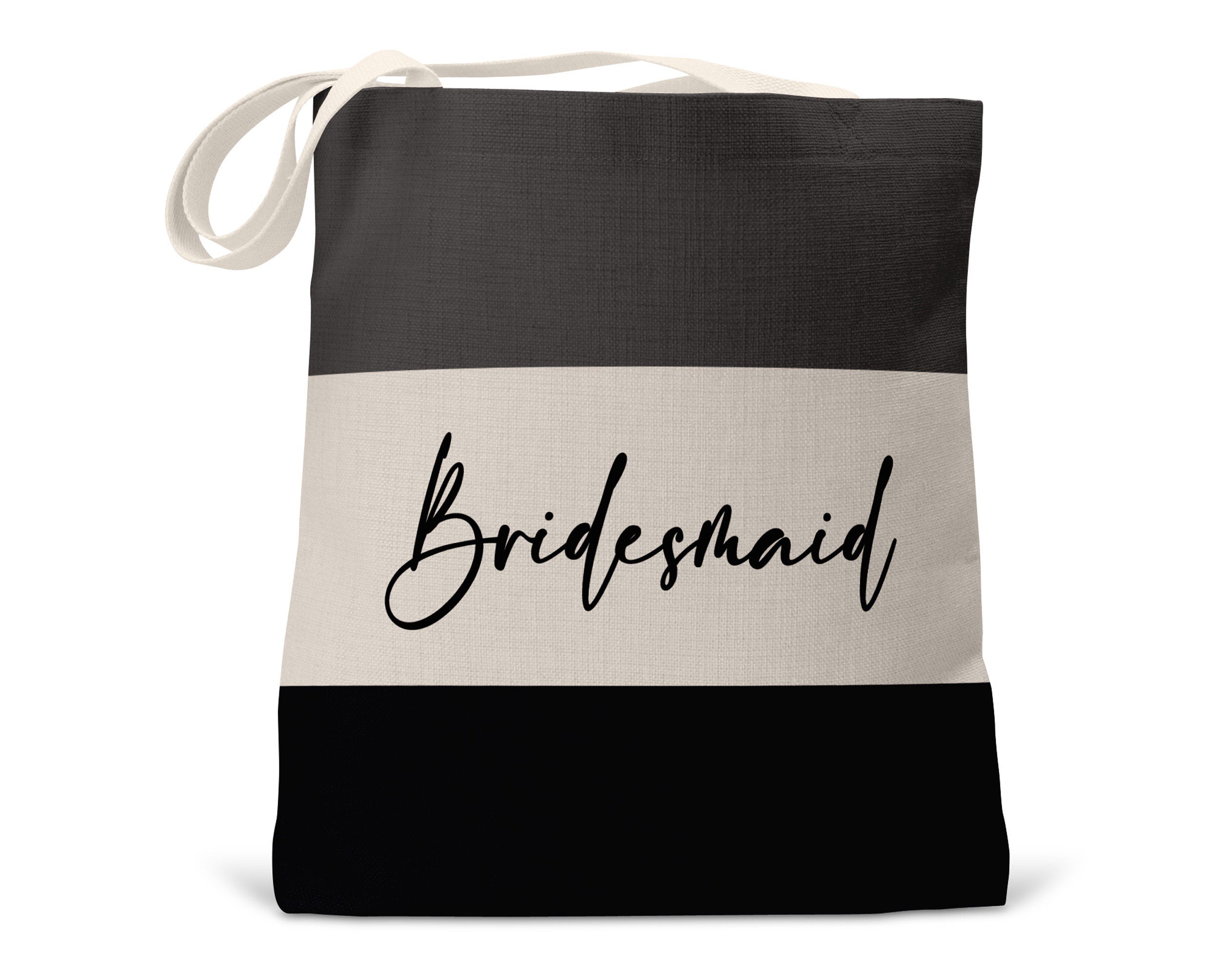 Personalized Striped Tote Bag, Bridesmaid Totes Gift, Name Canvas Tote, Girls Weekend Tote