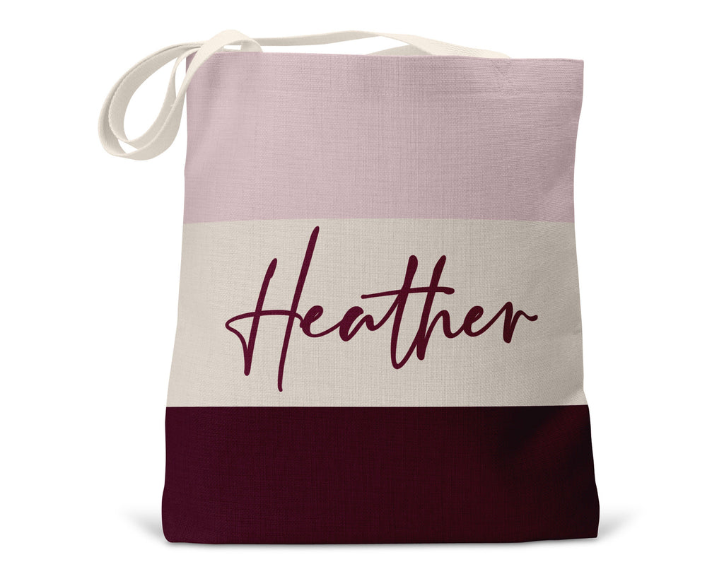 Personalized Striped Tote Bag, Bridesmaid Totes Gift, Name Canvas Tote, Girls Weekend Tote
