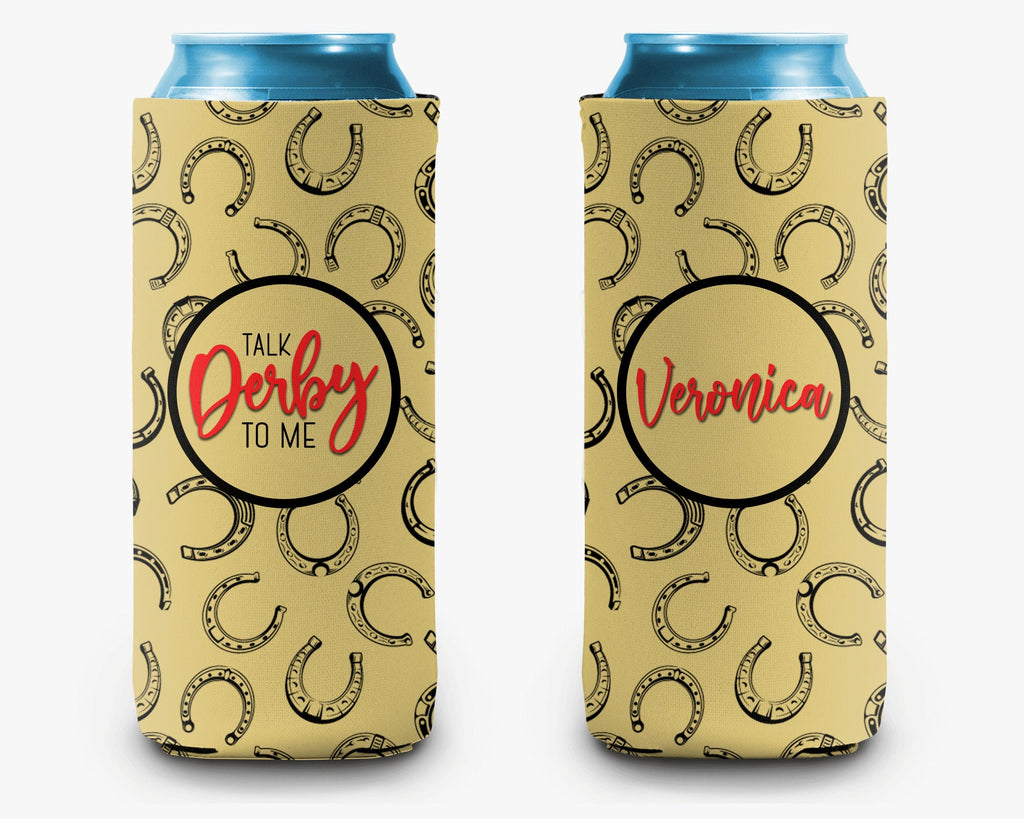 Horse Racing Derby Can Cooler Party Huggers Horseshoe Party Favors Personalized Can Cooler Sleeve