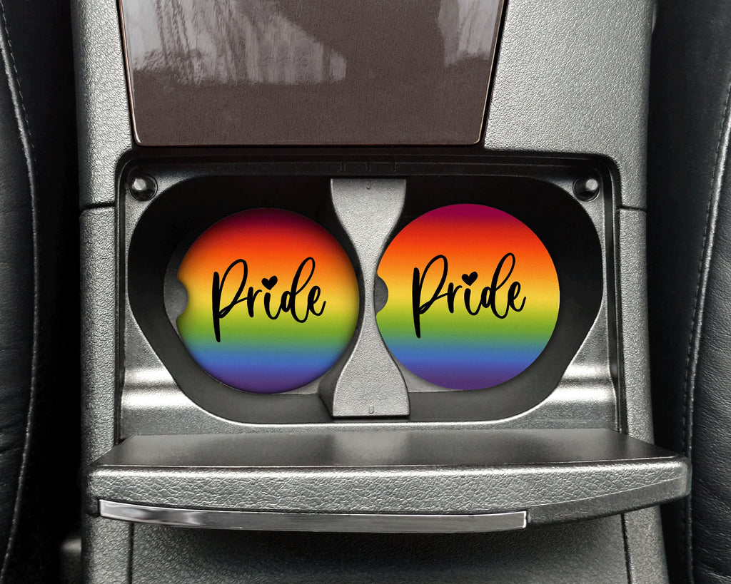 Pride Rainbow Car Coasters, Cup Holder Coaster